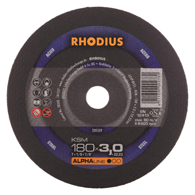 Rhodius Trennscheiben KSM 200509 180x3,0x22,23 Stahl Rhodius Trennscheiben KSM 200509 180x3,0x22,23 Stahl von RHODIUS Schleifwerkzeuge