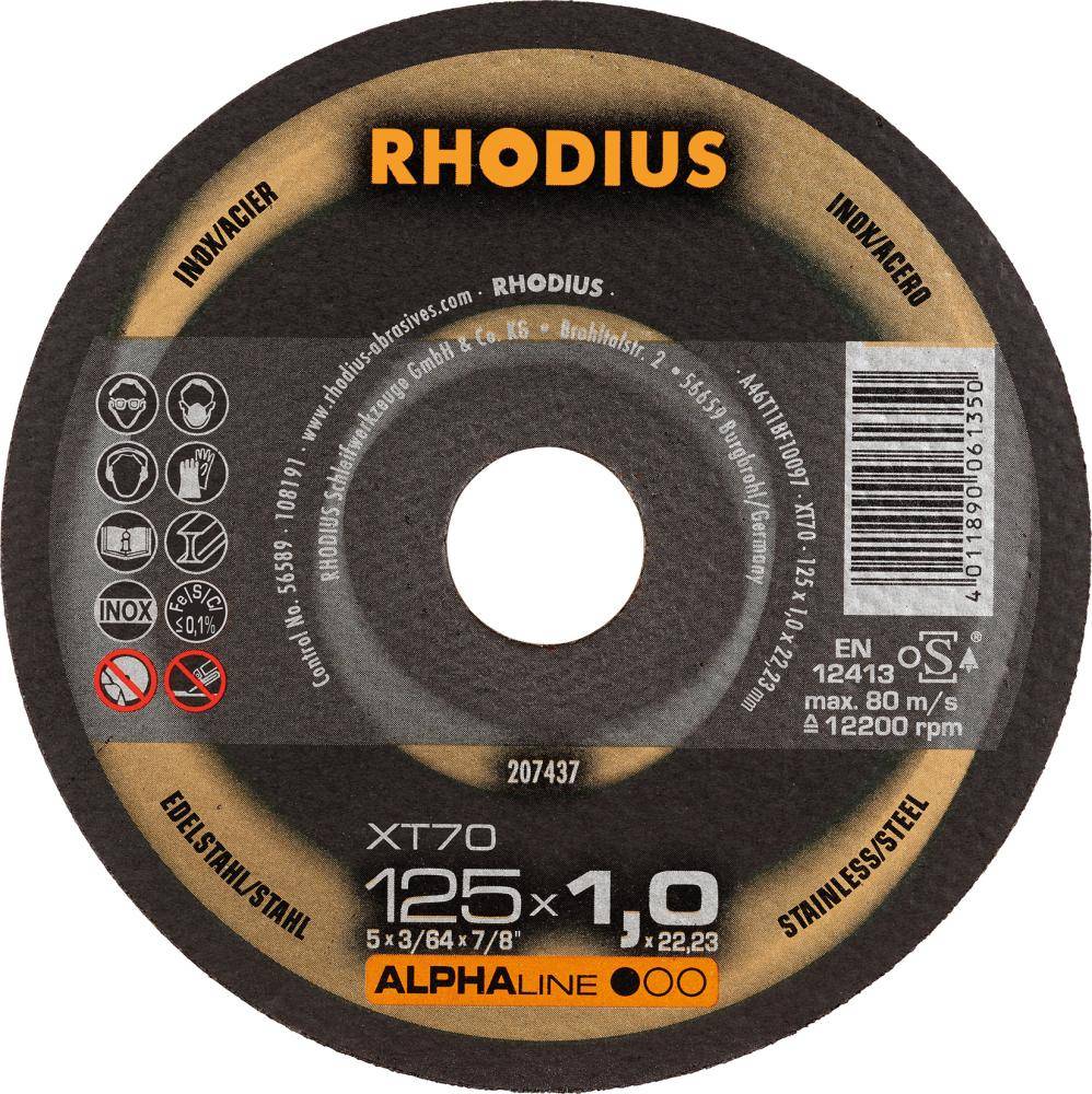 Rhodius Trennscheiben XT 70 207437 125x1,0x22,23 Extradünn Edelstahl/Stahl Rhodius Trennscheiben XT 70 207437 125x1,0x22,23 Extradünn Edelstahl/Stahl von RHODIUS Schleifwerkzeuge