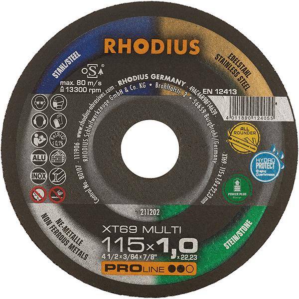 Rhodius Trennscheiben XT69 MULTI 211202 115x1,0x22,23 Extradünn Multi-Anwendung Rhodius Trennscheiben XT69 MULTI 211202 115x1,0x22,23 Extradünn Multi-Anwendung von RHODIUS Schleifwerkzeuge