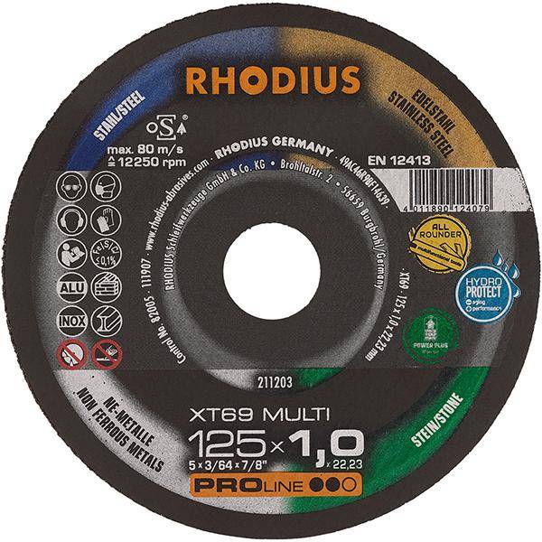 Rhodius Trennscheiben XT69 MULTI 211203 125x1,0x22,23 Extradünn Multi-Anwendung Rhodius Trennscheiben XT69 MULTI 211203 125x1,0x22,23 Extradünn Multi-Anwendung von RHODIUS Schleifwerkzeuge