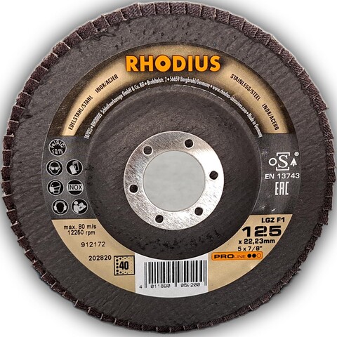 RHODIUS Fächerscheibe Fächerschleifscheibe LGZ F1 Ø 125 mm Körnung 40 RHODIUS Fächerscheibe Fächerschleifscheibe LGZ F1 Ø 125 mm Körnung 40 von RHODIUS
