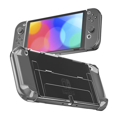 RHOTALL 3-in-1 Schutzhülle für Nintendo Switch, Dockable Case für Nintendo Switch und Joy Con Controller mit Glitzer Clear Grip Cover Stoßdämpfung und Anti-Scratch Design von RHOTALL