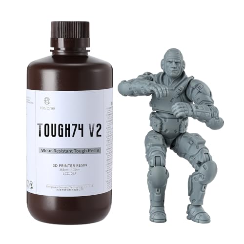 RESIONE Tough74 V2 ABS-like Resin - Abriebfestes Tough Resin für hochpräzise 3D Druck Resin - Stabiler Druck mit Resin für 3D Drucker für DLP MSLA LCD 3D-Drucker - Grau von RI RESIONE