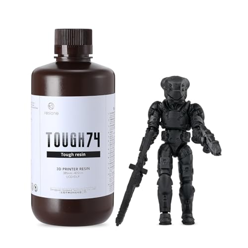 RESIONE Robustes Resin für 3D Drucker - 405 nm UV-härtende Fotopolymerharz Resin - Ultra Tough 3D Drucker Resin Mit Dauerhafte Schlagfestigkeit Verschleißfest für MSLA/DLP/LCD 3D Printer - Schwarz von RI RESIONE
