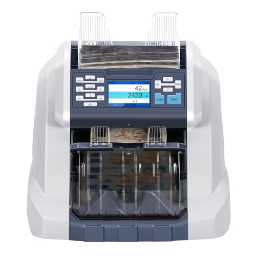 RIBAO BCS-160 letzte Version geldzählmaschine scheine，UV/MG/IR/CIS-Fälschungserkennung, WERTZÄHLUNG EUR/GBP/USD/CHF/PLN/SEK 15 Währungen Banknotenzähler, 2 Jahre Garantie von RIBAO TECHNOLOGY