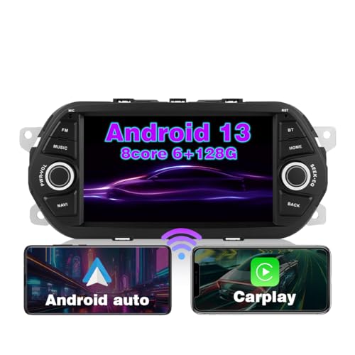 RICBAFEE Autoradio für FIAT Tipo Egea 2015-2017, 7 Zoll IPS Touchscreen GPS Navigation Autoradio Mit CarPlay Android Auto MirrorLink FM Radio Rückfahrkamera Lenkradsteuerung (6+128GB 8Core) von RICBAFEE