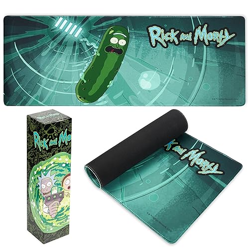 RICK AND MORTY Schreibtischunterlage XXL - Gaming Schreibtischzubehör 800x360mm - Anti-Rutsch, Bürobedarf Unterlage Desk Matte Büro Deko von RICK AND MORTY