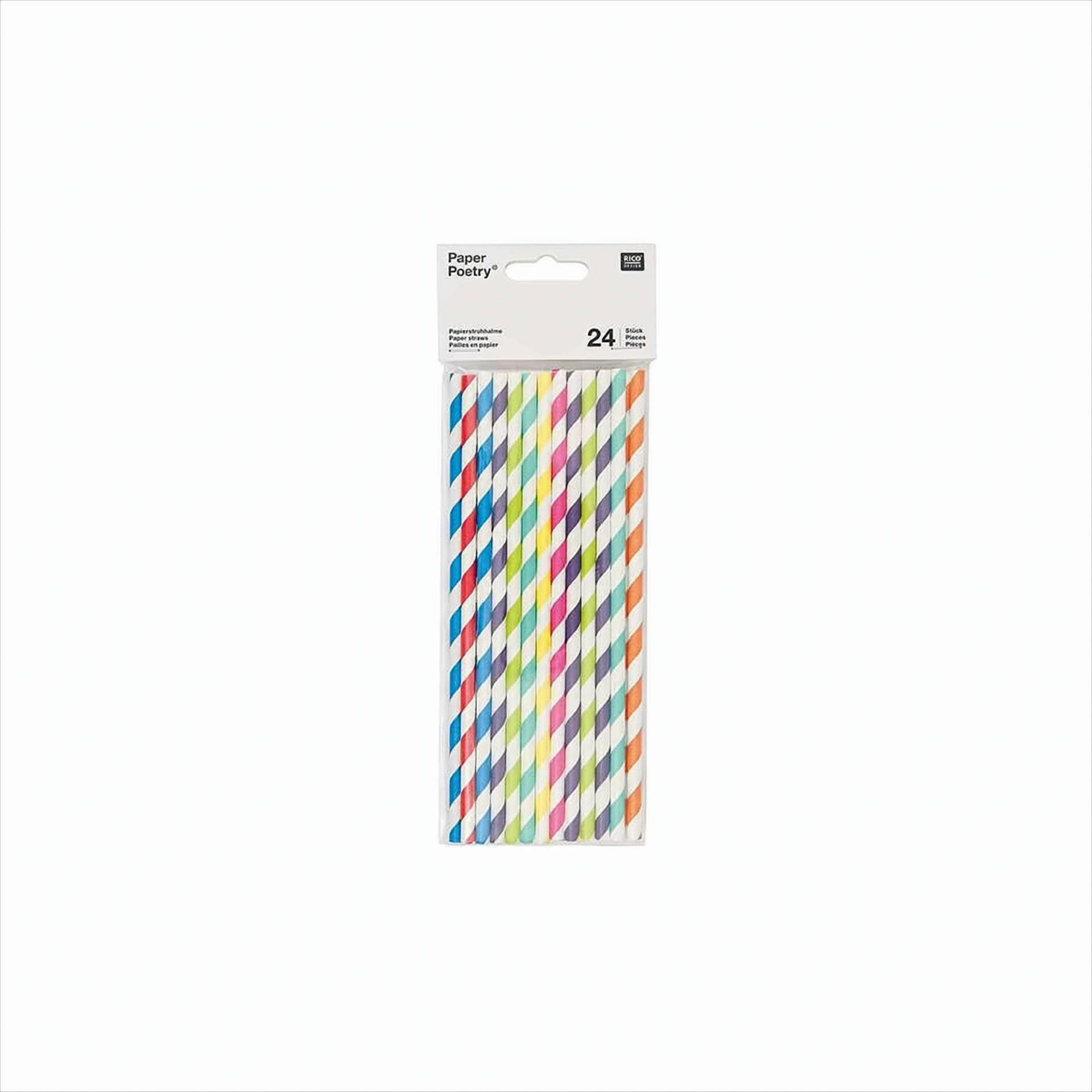 Papierstrohhalme mix multicolor, 24 Stück von RICO DESIGN GmbH & Co. KG