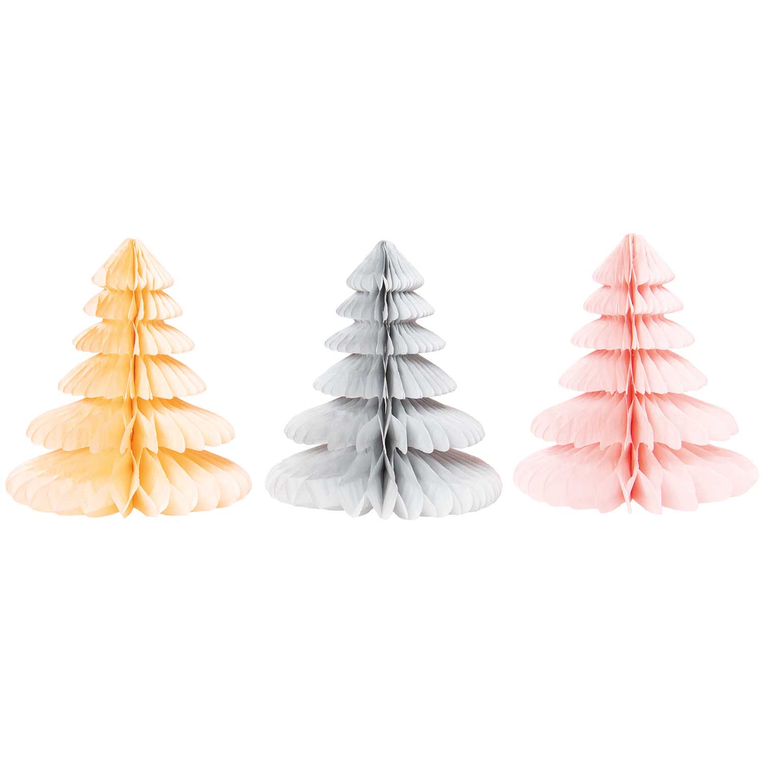 Wabenfächerdeko Weihnachtsbaum Pastel 20 cm 3 Stück von RICO DESIGN GmbH & Co. KG