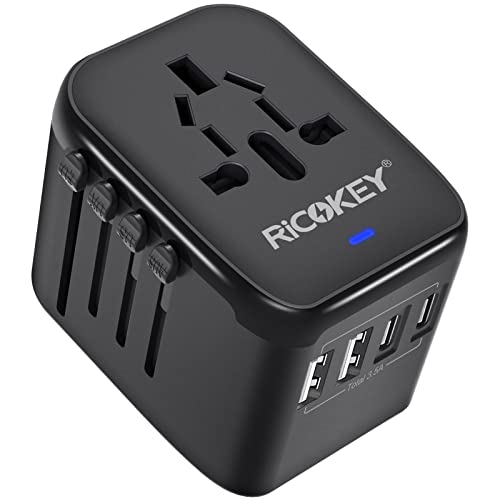 Reiseadapter Weltweit Universal Reisestecker mit 2 USB und 2 USB C Internationaler Steckdosenadapter Travel Adapter Stecker Weltweit für Deutschland USA England Australien Typ A/G/C/I Reiseadapter Weltweit Universal Reisestecker mit 2 USB und 2 USB C Internationaler Steckdosenadapter Travel Adapter Stecker Weltweit für Deutschland USA England Australien Typ A/G/C/I von RICOKEY