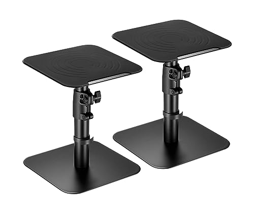RICOO Lautsprecherständer PC Lautsprecher Boxen Ständer 2er Set Universal Höhenverstellbar Schreibtisch Standfuß LH069-T Boxenständer HiFi Audio Tischhalterung Studio Speaker Stand Halterung von RICOO