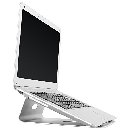 RICOO Alu Laptopständer für MacBook Ständer Air Pro Stand MTS-01 Ergonomisch Mischpultständer Kochbuchhalter Tablethalterung Notebookständer Kühlung / 11"/28cm - 15"/38cm Zoll/Aluminium Silber Grau von RICOO