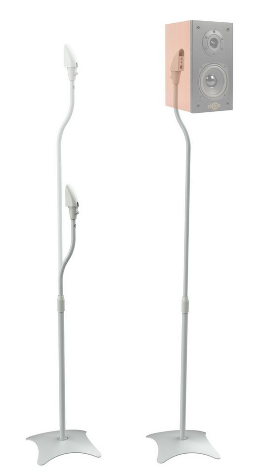 RICOO Lautsprecher Halterung Boxen Ständer universal BH08-G Lautsprecherständer, (Set 2 Stk. Box Speaker Halter, 1-tlg., 2x universal höhenverstellbare Teleskop-Ständer, Belastbarkeit: bis 68cm Höhe 4,5kg / über 68cm Höhe 2,5kg) von RICOO