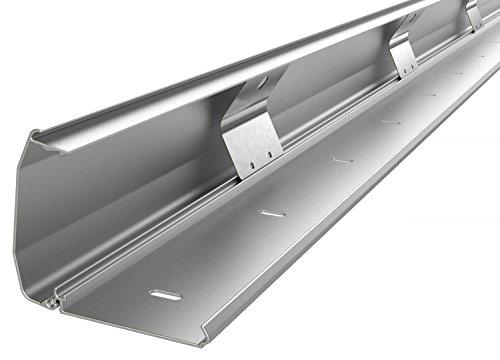 RICOO Kabelkanal aus Aluminium 110cm Klappmechanismus Universal Z1110-S Kabelführungssystem für Fussboden und Wand Wandleiste Kabelklemme Oberputzinstallation Kabelrinnen Leitungskanal, Silber von RICOO