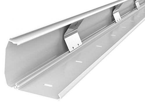 RICOO Kabelkanal aus Aluminium 110cm Klappmechanismus Universal Z1110-W Kabelführungssystem für Fussboden und Wand Wandleiste Kabelklemme Oberputzinstallation Kabelrinnen Leitungskanal, Weiss von RICOO