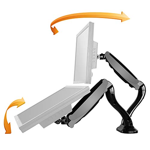 RICOO Monitor Halterung Tisch Gasdruckfeder für 13- 27 Zoll, VESA Tischhalterung, Monitorarm TS6611, Monitorhalterung 2 Monitore Arm Bildschirmhalterung Bildschirm Halter, Arme für Computermonitore von RICOO