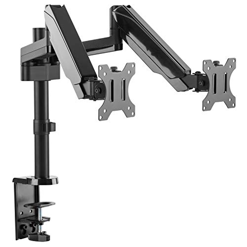 RICOO Monitorhalterung Monitor Halterung 2 Monitore Dual Arme für 17-32 Zoll Computermonitore Bildschirmhalterung Ständer PC Bildschirm TS3911 Monitor-Arm Stand Tischhalterung Halter Monitorhalter von RICOO