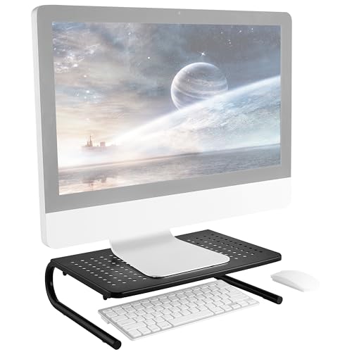 RICOO Monitorständer Monitor Ständer für Computermonitore Schreibtischaufsatz - FS082-B Computer Bildschirmerhöhung Bildschirmständer Standfuss Laptopständer Laptop Tisch Laptoptisch Lapdesk von RICOO