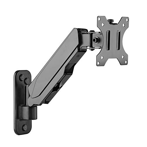 RICOO Monitorhalterung Schwenkbar Neigbar Gasfeder für Bildschirm 17-32 Zoll Monitorarm Höhenverstellbar S4911 Bildschirmhalterung PC Arm Computer-Monitor Wandhalterung Halterung Wand VESA 75 & 100 von RICOO