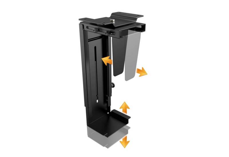 RICOO PC Halterung unter Schreibtisch flexibel Gaming Büro Tisch TRH-06 Halterung, (verstellbar in Größe/Höhe, Tiefe - für Tisch & Wand, max 10 Kg Rechner Halter für unter den Tisch Desktop flexibel schwarz, PC Halter unter Schreibtisch Tischmontage und Wandmontage möglich) von RICOO