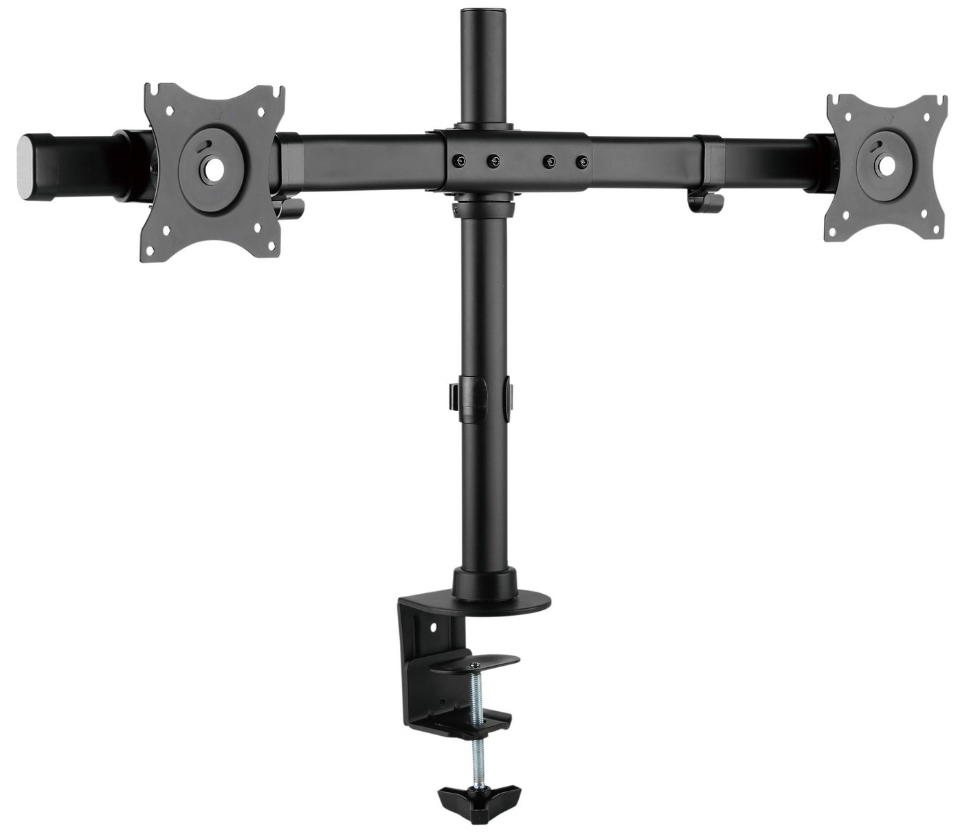 RICOO Monitor Tischhalterung höhenverstellbar, für 2 Monitore TS7811 Monitor-Halterung, (bis 27 Zoll, VESA 75x75 und 100x100, 10 kg pro Frontplatte, von 33-68 cm (13"-27) Bildschirm-Diagonale, neigbar bis 90°, schwenkbar bis zu 30°, vertikal verstellbar) von RICOO