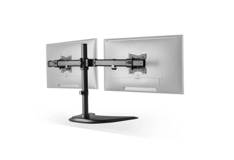 RICOO Monitor Stand Tischhalterung für 2 Monitore TS8211 Monitor-Halterung, (bis 27 Zoll, VESA 75x75 und 100x100, 1-tlg., 2x 10 kg Belastbarkeit, von 33-69 cm (13"-27) Bildschirm-Diagonale, neigbar bis 90°, schwenkbar bis zu 30°, vertikal verstellbar) von RICOO
