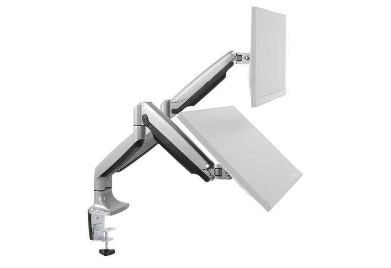 RICOO 2 Monitore TV Tischhalterung schwenkbar neigbar mit Doppelarm TS9811 Monitor-Halterung, (bis 27 Zoll, VESA 75x75 und 100x100, min. 1 Kg - max. 9 kg, von 32-68 cm (13"-27) Bildschirm-Diagonale, Neigbar +/-90°, Schwenkung der Monitor-Ständer 180) von RICOO