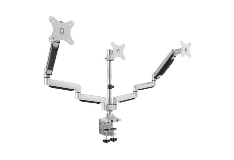 RICOO 3 Monitore Tischhalterung höhenverstellbar schwenkbar neigbar TS9911 Monitor-Halterung, (bis 27 Zoll, VESA 75x75 und 100x100, min. 1 Kg - max. 7 kg, von 32-68 cm (13"-27) Bildschirm-Diagonale, Neigbar +/-90°, Schwenkung des Monitor-Ständer 180) von RICOO