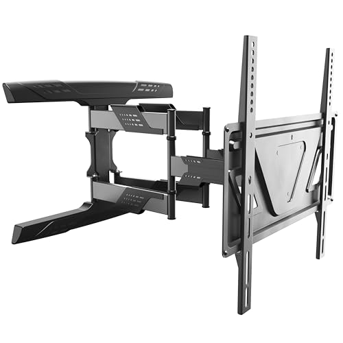 RICOO TV Wandhalterung Fernsehhalterung für Wand Fernseher Halterung Universal für 32-65 Zoll Smart Flach Curved Schwenkarm S9544 Schwenkbar Neigbar Fernseh-Arm bis 45 Kg & VESA 400 x 400 mm von RICOO