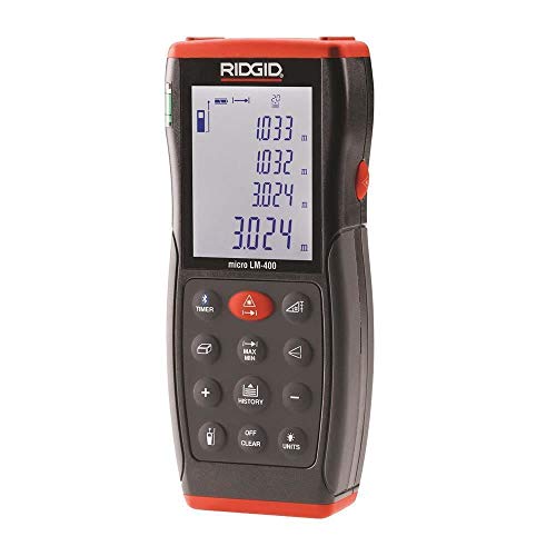 RIDGID 36813 micro LM-400 Fortgeschrittener Laser-Entfernungsmesser, Digitaler Laser-Entfernungsmesser, Laser-Distanzmessgerät bis 70 m, Bluetooth Schnittstelle von RIDGID