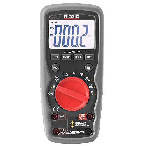 RIDGID 37423 micro DM-100 Digital-Multimeter, Strommessgerät, True RMS und AutoRanging Testmessgerät von RIDGID