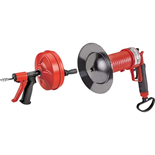 Ridgid 57043 Power Spin+ mit Autofeed & ROTHENBERGER Industrial Pressluft Rohrreiniger inkl. 4 Gummiadapter, Rohr frei in Bad, Küche, WC. Reinigung mit Luftdruck - 150000006 von RIDGID