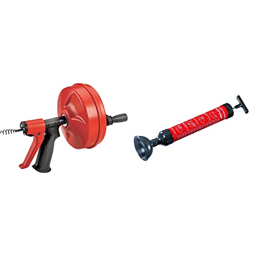 Ridgid 57043 Power Spin+ mit Autofeed & ROTHENBERGER Industrial Saug - Druckreiniger RoPump , Abfluss - Reiniger zum Beseitigen von Rohr - Verstopfungen im Siphon- und Abflussbereich 71991 von RIDGID