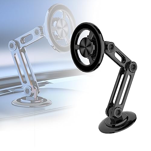 RIEONA Universal 360° PRO Autohalterung mit automatischer einziehbarer Telefonklemme, magnetische Autotelefonhalterung für das Armaturenbrett und Fenster, kompatibel mit Smartphones von RIEONA