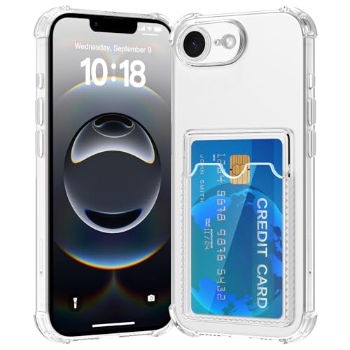 RIERBUBU Schutzhülle für iPhone 16e mit Kartenhalter, Brieftaschen-Hülle, transparent, schlank, weich, stoßfest, kratzfest, Handy-Kartenhülle für iPhone 16e RIERBUBU Schutzhülle für iPhone 16e mit Kartenhalter, Brieftaschen-Hülle, transparent, schlank, weich, stoßfest, kratzfest, Handy-Kartenhülle für iPhone 16e von RIERBUBU