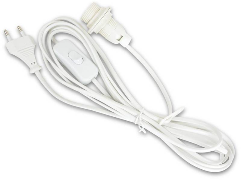 RIFFELMACHER & WEINBERGER Beleuchtung 76629 (350 cm Länge) E14 Fassung - Weiß Stromkabel, (350 cm) von RIFFELMACHER & WEINBERGER