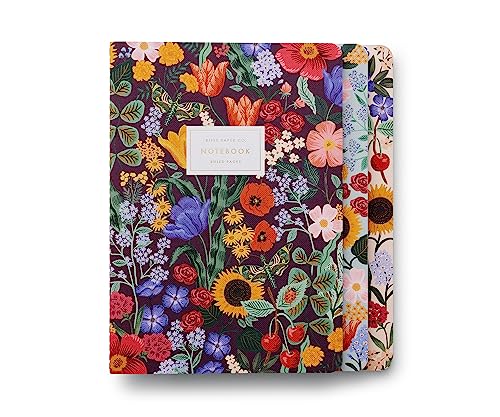 RIFLE PAPER CO. Blossom Geheftetes Notizbuch-Set, sortiertes Set mit 3 Notizbüchern, 64 linierte Seiten mit Goldtinte, Einband aus Leinenpapier mit weißem Textpapier innen von RIFLE PAPER CO.