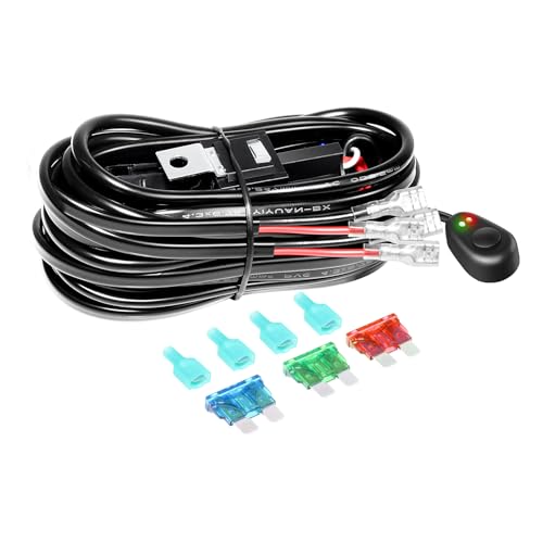 RIGIDON Kabelbaum Kabelsatz Relais Adapter für KFZ Scheinwerfer Arbeitsscheinwerfer Tagfahrleuchten Lichtleisten DC 12V/40A 16AWG (Modell A für 2 Lampe) von RIGIDON