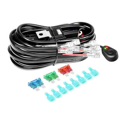 RIGIDON Kabelbaum Kabelsatz Relais Adapter für KFZ Scheinwerfer Arbeitsscheinwerfer Tagfahrleuchten Lichtleisten DC 12V/40A 16AWG (Modell A für 4 Lampe) von RIGIDON