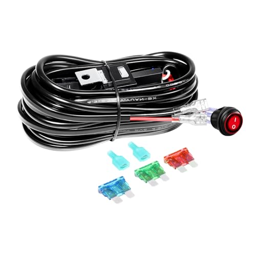 RIGIDON Kabelbaum Kabelsatz Relais Adapter für KFZ Scheinwerfer Arbeitsscheinwerfer Tagfahrleuchten Lichtleisten DC 12V/40A 16AWG (Modell C für 1 Lampe) von RIGIDON