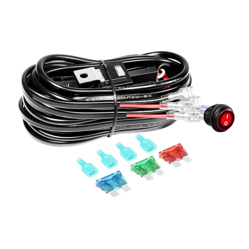RIGIDON Kabelbaum Kabelsatz Relais Adapter für KFZ Scheinwerfer Arbeitsscheinwerfer Tagfahrleuchten Lichtleisten DC 12V/40A 16AWG (Modell C für 2 Lampe) von RIGIDON