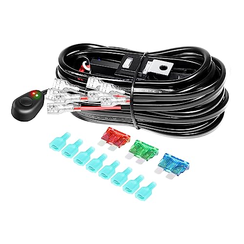 RIGIDON Kabelbaum Kabelsatz Relais Adapter für KFZ Scheinwerfer Arbeitsscheinwerfer Tagfahrleuchten Lichtleisten DC 12V/40A 18AWG (Modell A für 4 Lampe) von RIGIDON