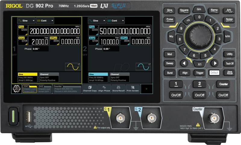 RIGOL DG902-PRO - Funktionsgenerator, Arbiträr, 70 MHz, 2-Kanal von RIGOL