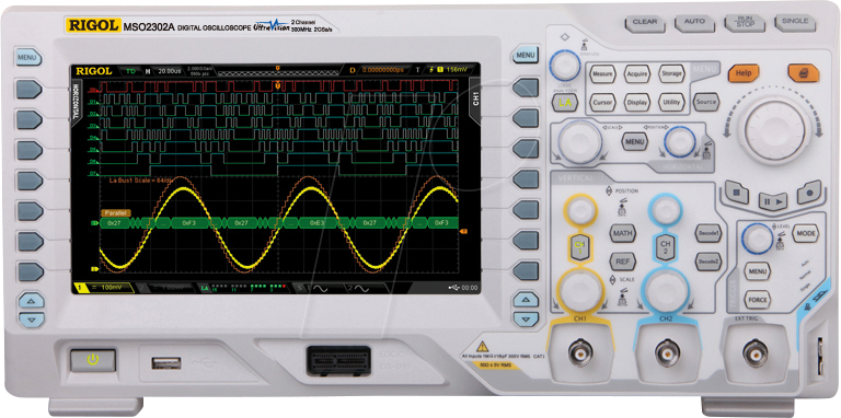 RIGOL MSO2302A-S - Mixed-Signal-Oszilloskop, 300 MHz, 2 + 16 Kanäle, ARB-Generator von RIGOL