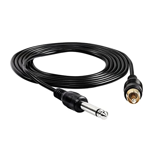 RIIEYOCA 1/4" TS auf Cinch-Stereo-Audiokabel, vernickelter 6,35-mm-Mono-Stecker auf vergoldeter Cinch-Stecker, Audiokabel für TV, DVD, Verstärker, Lautsprecher, Gitarre, Mixer usw. (2 m) von RIIEYOCA