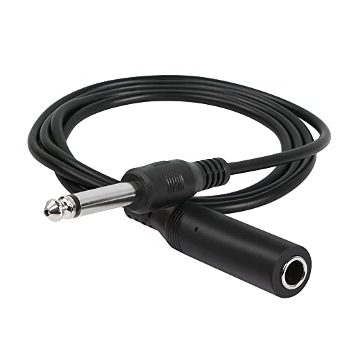 RIIEYOCA 1/4" auf 1/4" TS-Kabel, vernickelt 6,35 mm Mono-Stecker auf 6,35 mm Mono-Buchse Audiokabel für Verstärker, Lautsprecher, Gitarre (1 m) von RIIEYOCA