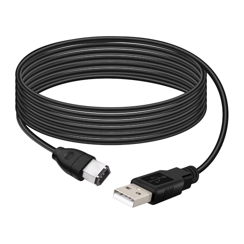 RIIEYOCA 1.8m USB 2.0 Typ A Stecker auf IEEE 1394 Firewire 6Pin Stecker Datenkonverterkabel für Digitalkamera, Camcorder, Laptop, DV, Schwarz von RIIEYOCA