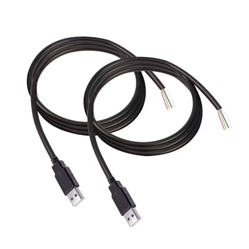 RIIEYOCA 2Pcs USB 2.0 Stecker 4pin Bare Wire, USB Power Data Cable DIY Pigtail Kabel für USB-Geräte installiert oder DIY ersetzen Reparatur (2m) von RIIEYOCA