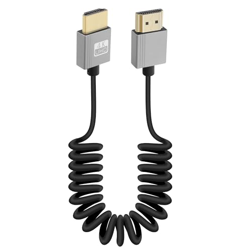 RIIEYOCA 4K HDMI zu HDMI Kurzes Spulenkabel, 18Gbps High Speed HDMI2.0 Unterstützt 4K@60Hz, Kompatibel mit Kamera, Camcorder, PC, Monitor (Regelmäßig) von RIIEYOCA