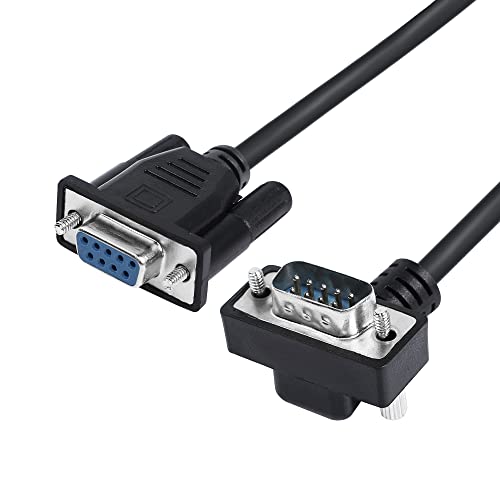 RIIEYOCA 90-Grad DB9 RS232 Serielles Kabel, Aufwärtswinkel DB9-Stecker auf Buchse Adapterkabel für die Datenkommunikation 0.5M (Up) von RIIEYOCA